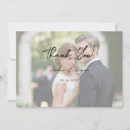 ツリー素朴ハートフォトライトサンキューカード 招待状