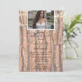 ツリー素朴ハートフォトライトブリデスメイドランチ 招待状 (スタンド正面)