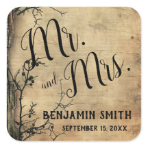 ツリー素朴ブランチヴィンテージブラウン結婚式の引き出物