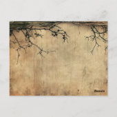 ツリー素朴ブランチヴィンテージ結婚式の日付を保存 ポストカード (裏面)