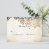 ツリー素朴ブランチ屋外結婚式RSVP 出欠カード (スタンド正面)