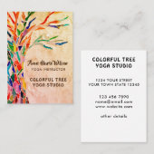 ツリー素朴ヨガスタジオビジネスカード 名刺 (正面/裏面)