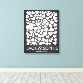 ツリー結婚の特徴的なゲストブックのハート キャンバスプリント (インサイチュ (ウッドフロア))