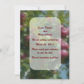 ツリー結婚式の赤りんご日付を保存 招待状 (正面)