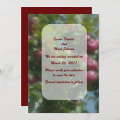 ツリー結婚式の赤りんご日付を保存 招待状 (正面/裏面)