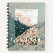ツリー花畑パーソナライズされた感謝ジャーナル ノートブック (正面)