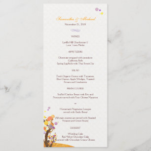 ツリー芸術的テーマ結婚ズ メニュー