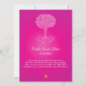 ツリー華美オブライフピンクバルミツワー 招待状 (裏面)