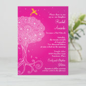 ツリー華美オブライフピンクバルミツワー 招待状 (スタンド正面)