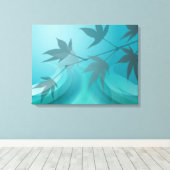 ツリー葉ブランチの影 キャンバスプリント (インサイチュ (ウッドフロア))