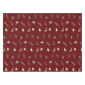 ツリー葉ボタンエレガントシンプルブルーウォーター色 テーブルクロス (正面(横))