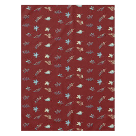 ツリー葉ボタンエレガントシンプルブルーウォーター色 テーブルクロス