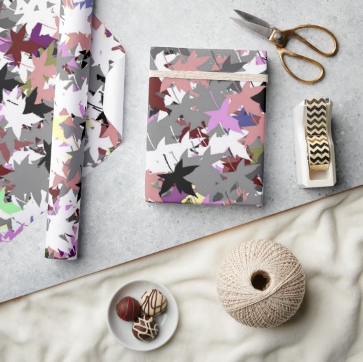 ツリー葉 ラッピングペーパー (クラフト)