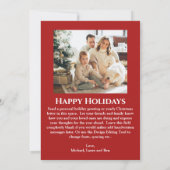 ツリー赤と白パターン写真クリスマス シーズンカード (裏面)