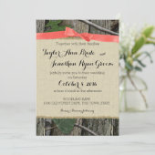 ツリー迷彩柄とコーラルボウ 招待状 (スタンド正面)