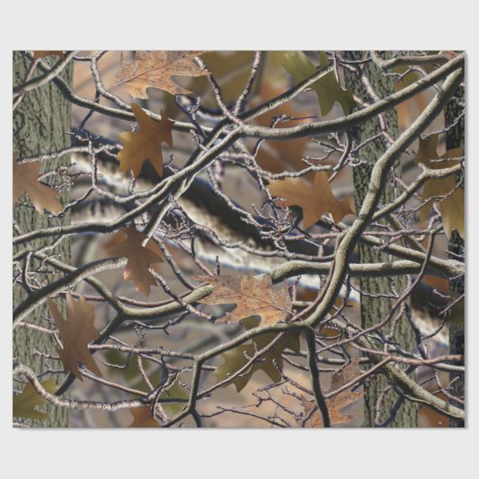 ツリー迷彩柄ブラウンズ、ギフトラッピング、堅牢な紙、 ラッピングペーパー (フラット)