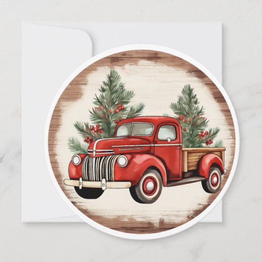 ツリー配信 – ヴィンテージのクリスマスライド シーズンカード (正面)