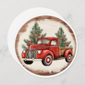 ツリー配信 – ヴィンテージのクリスマスライド シーズンカード (正面/裏面)