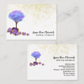 *~*ツリー金ゴールドグリッターアメジストマジカルジュエル 名刺 (正面/裏面)