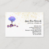 *~*ツリー金ゴールドグリッターアメジスト魔法宝石バス 名刺 (裏面)