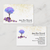 *~*ツリー金ゴールドグリッターアメジスト魔法宝石バス 名刺 (正面/裏面)