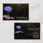 *~*ツリー金ゴールドグリッターアメジスト魔法宝石   名刺 (正面/裏面)