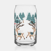 ツリー間のクリスマスのトナカイと雪だるま ガラス缶 (右)