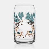 ツリー間のクリスマスのトナカイと雪だるま ガラス缶 (左)