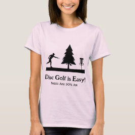 ツリー障おもしろい害付きピンクディスクゴルフパッティング Tシャツ