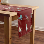 ツリー離れボタンエレガントシンプルブルーウォーター色 ショートテーブルランナー (インサイチュ)