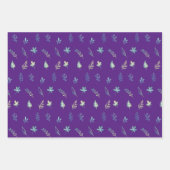 ツリー離れボタンエレガントシンプルブルーウォーター色 ラッピングペーパーシート (正面)