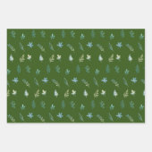 ツリー離れボタンエレガントシンプルブルーウォーター色 ラッピングペーパーシート (正面)