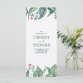 ツリー離れ水カラー素朴結婚式 プログラム (スタンド正面)