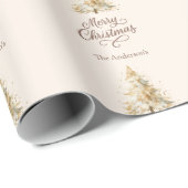 ツリー雪クリームモチャクリスマス ラッピングペーパー (ロールコーナー)