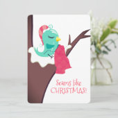 ツリー鳥裁縫針糸クリスマスカード シーズンカード (スタンド正面)