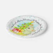 ツリー7でコアラ」オーストラリアのクリスマスパーティー ペーパープレート (アングル)