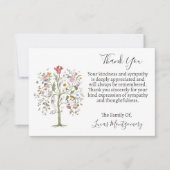 ツリー・オブ・ライフ葬儀写真ありがとう悔やみや弔慰 ノートカード (正面)