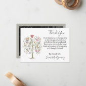 ツリー・オブ・ライフ葬儀写真ありがとう悔やみや弔慰 ノートカード (正面/裏面インサイチュ)