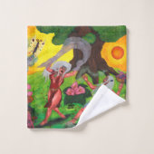 ツリー・オブ・ライフ・ウォーター・カラー・ダンス・ジョイ・ラブアート バスタオルセット (ウォッシュタオル)