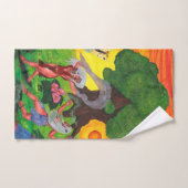 ツリー・オブ・ライフ・ウォーター・カラー・ダンス・ジョイ・ラブアート バスタオルセット (ハンドタオル)