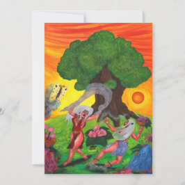 ツリー・オブ・ライフ・ウォーター・カラー・ダンス・ジョイ・ラブアート 招待状