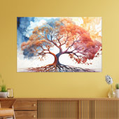ツリー・オブ・ライフ・ウォーター・カラー・プリント キャンバスプリント (インサイチュ (リビング))