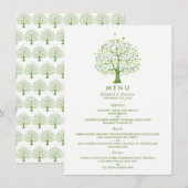 ツリー・オブ・ライフ、エレガントなウェディングメニュー メニュー (正面/裏面)