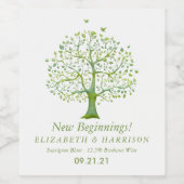 ツリー・オブ・ライフ、エレガントな結婚式 ワインラベル (シングルラベル)