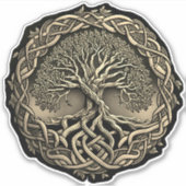 ツリー・オブ・ライフ・ケルト結び目模様・ステッカー シール (正面)