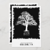 ツリー・オブ・ライフ バー・ミッツヴァ 招待状 黒 (正面/裏面)
