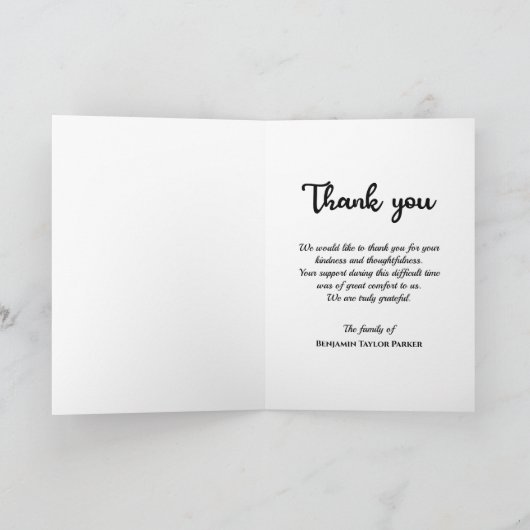 ツリー・オブ・ライフ・ベレ悔やみや弔慰葬儀記念 サンキューカード (内部)