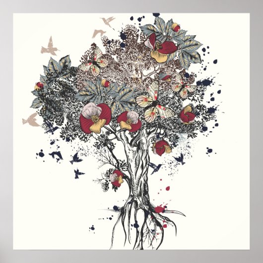 ツリー・オブ・ライフ・抽象芸術・アート ポスター (正面)