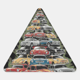 ツリー カー クリスマスツリー クラシックカー マッスルカー 三角形シール