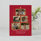 ツリー ギャラリー リアル フォイル ホリデー フォト カード (立ち正面)